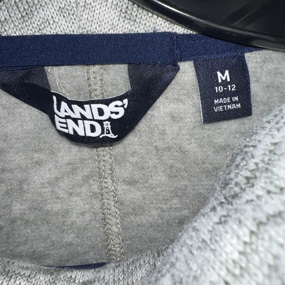 Lands' End Tunic Sweater Women's Size M (10-12)‎ Gray Fleece Cowl Neck Pullover - Picture 5 of 9